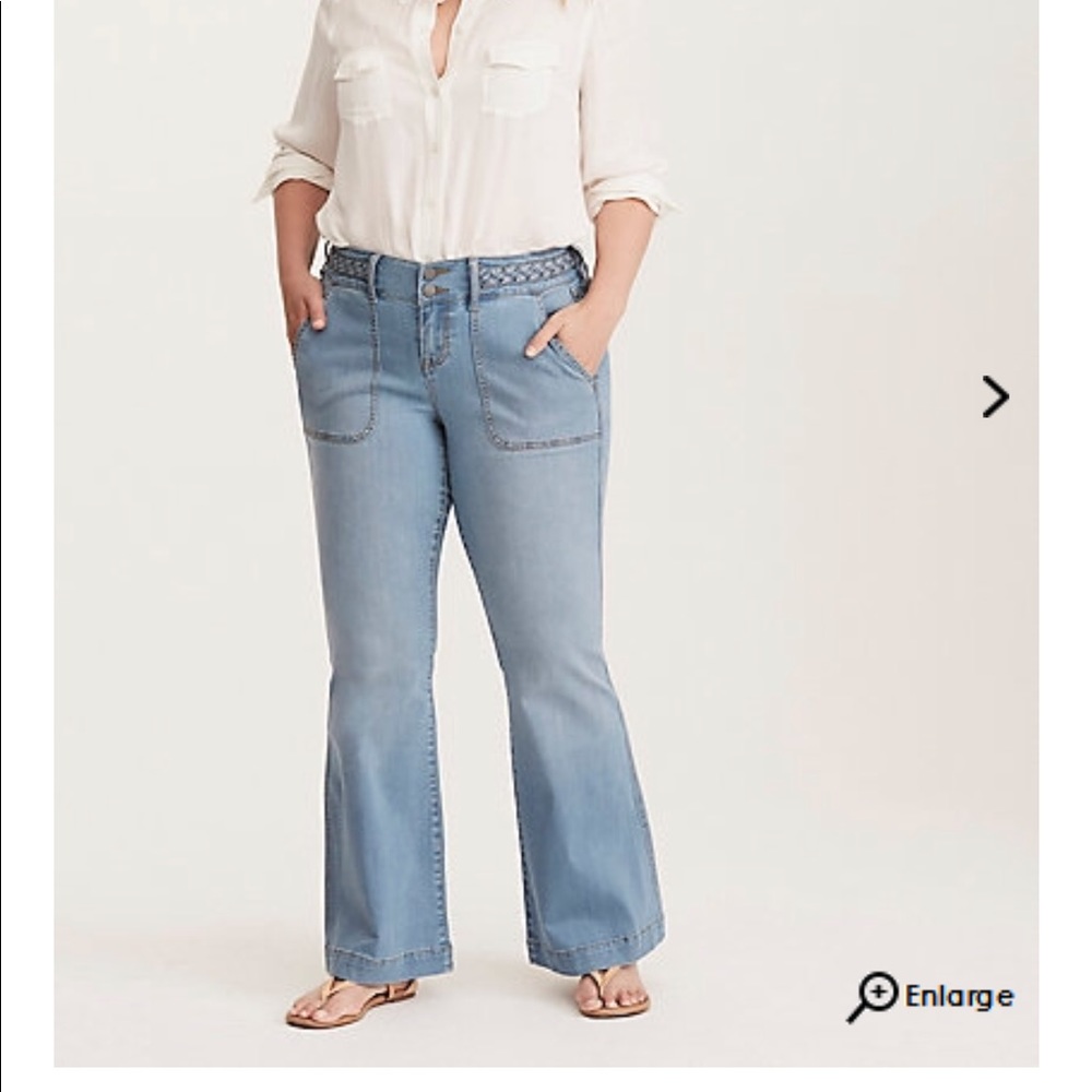 Torrid Insider Braided Detail Flared Jeans